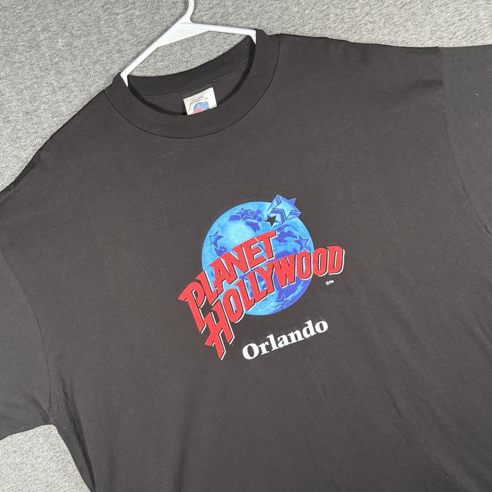 Vintage Planet Hollywood Orlando Shirt Mens 2XL Black Made USA 90s Graphic Tee